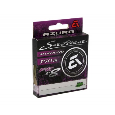AZURA Шнур плетеный Safina PE Х8 150м Lime Green 0.165мм 6.7кг 14.7lb