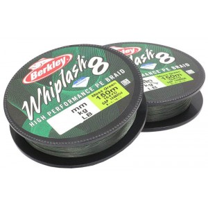 BERKLEY Шнур плетеный Х8 Whiplash 150м темнозеленый 0.06мм 10.7кг Green