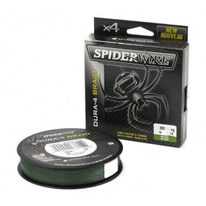 SPIDERWIRE Шнур плетеный Х4 Dura Braid 300м темнозеленый 0,25мм 23,2кг 51lb