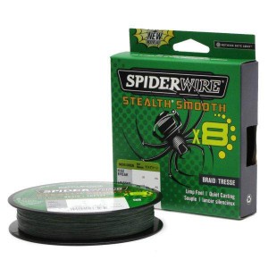 SPIDERWIRE Шнур плетеный Х8 Braid Stealth Smooth 150м темнозеленый 0,39мм 46,3кг