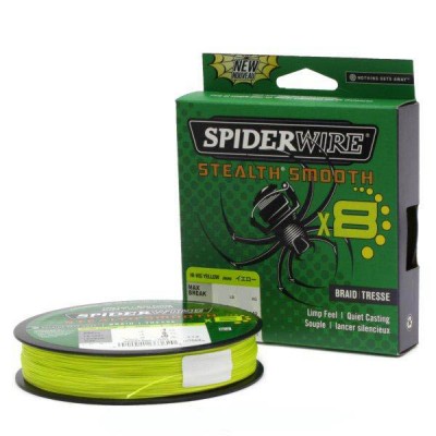 SPIDERWIRE Шнур плетеный Х8 Braid Stealth Smooth 150м яркожелтый 0,05мм 5,4кг