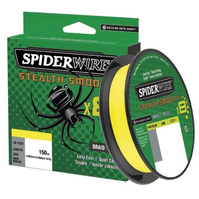 SPIDERWIRE Шнур плетеный Х8 Braid Stealth Smooth 150м яркожелтый 0,39мм 46,3кг