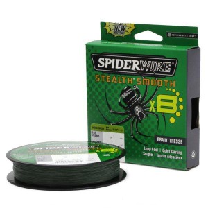 SPIDERWIRE Шнур плетеный Х8 Braid Stealth Smooth 150м темнозеленый 0,19мм 18,0кг