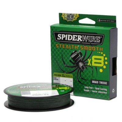 SPIDERWIRE Шнур плетеный Х8 Braid Stealth Smooth 150м темнозеленый 0,09мм 7,5кг