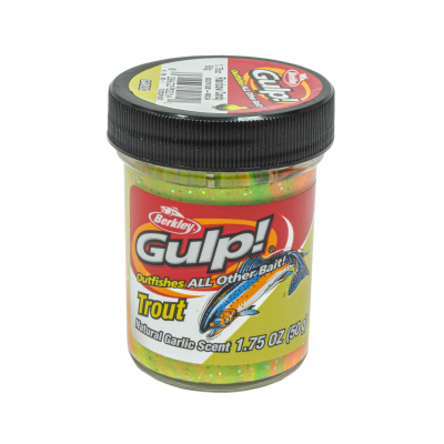 BERKLEY Паста форелевая чесночная Gulp Dough Natural Scent Garlic Rainbow Candy