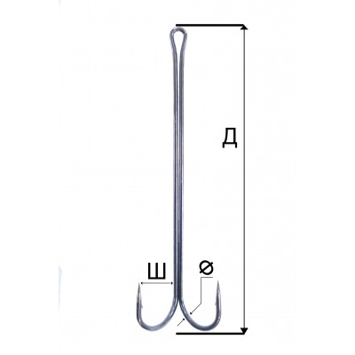 Двойник HITFISH DOUBLE ELONGATE + hook with long shank  #4/0 (89 мм) (3 штуп)