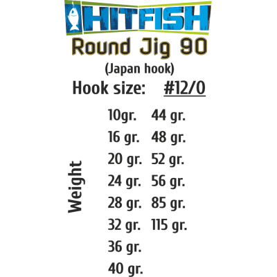 HITFISH Джиг-головка Round Jig 90 №12/0 40г 2шт