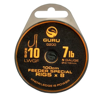 GURU Поводок готовый  Feeder Special Rig LWGF 100см №10  8шт 0,19мм