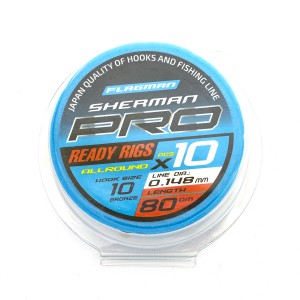 Готовые поводки Flagman SHERMAN PRO ALLROUND READY RIG 0,148mm, #10, 80cm