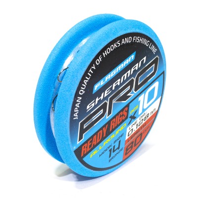 FLAGMAN Поводок готовый Sherman Pro Allround Ready Rigs №14 d0.128мм 80см 10шт