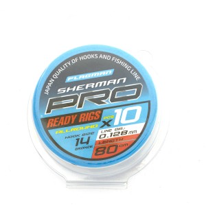 FLAGMAN Поводок готовый Sherman Pro Allround Ready Rigs №14 d0.128мм 80см 10шт