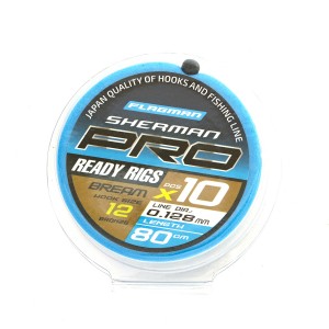 Готовые поводки Flagman SHERMAN PRO BREAM READY RIG 0,128mm, #12, 80cm