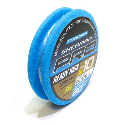 FLAGMAN Поводок готовый Sherman Pro Bream Ready Rigs №16 d0.105мм 80см 10шт