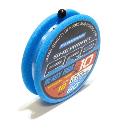 FLAGMAN Поводок готовый Sherman Pro Crucian Carp Ready Rigs №12 d0.128 80см 10шт