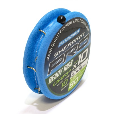 FLAGMAN Поводок готовый Sherman Pro Carp Ready Rigs №10 d0.148 80см 10шт
