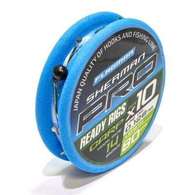 FLAGMAN Поводок готовый Sherman Pro Carp Ready Rigs №14 d0.128 80см 10шт