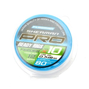 Готовые поводки Flagman SHERMAN PRO FEEDER READY RIG 0,148mm, #12, 80cm