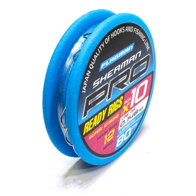 FLAGMAN Поводок готовый Sherman Pro Super Strong Ready Rigs №12 d0.148мм 80см 10шт
