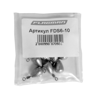 F-FISHING Грузило Капля с вертлюгом 6г 10шт ВР