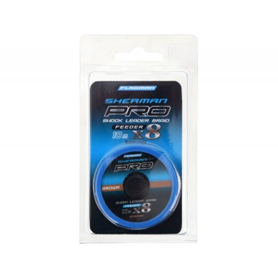 FLAGMAN Шок-лидер плетеный Sherman Pro Braid PE X8 10м Brown 0.14мм 9кг