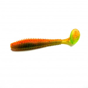 F-FISHING Виброхвост Mystic Fish Fat 2.8" #0215 Orange Chartreuse