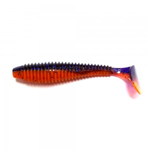 F-FISHING Виброхвост Mystic Fish Fat 3.3" #0502 Violet Orange