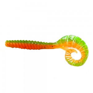 F-FISHING Твистер TT-Grub 3.0'' #0215 Orange Chartreuse