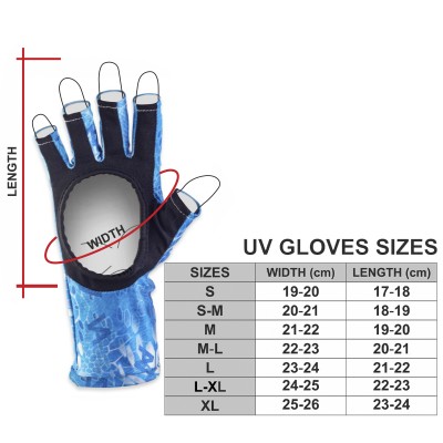 Перчатки солнцезащитные Veduta UV Gloves Reptile Skin Blue Water S-M мужские